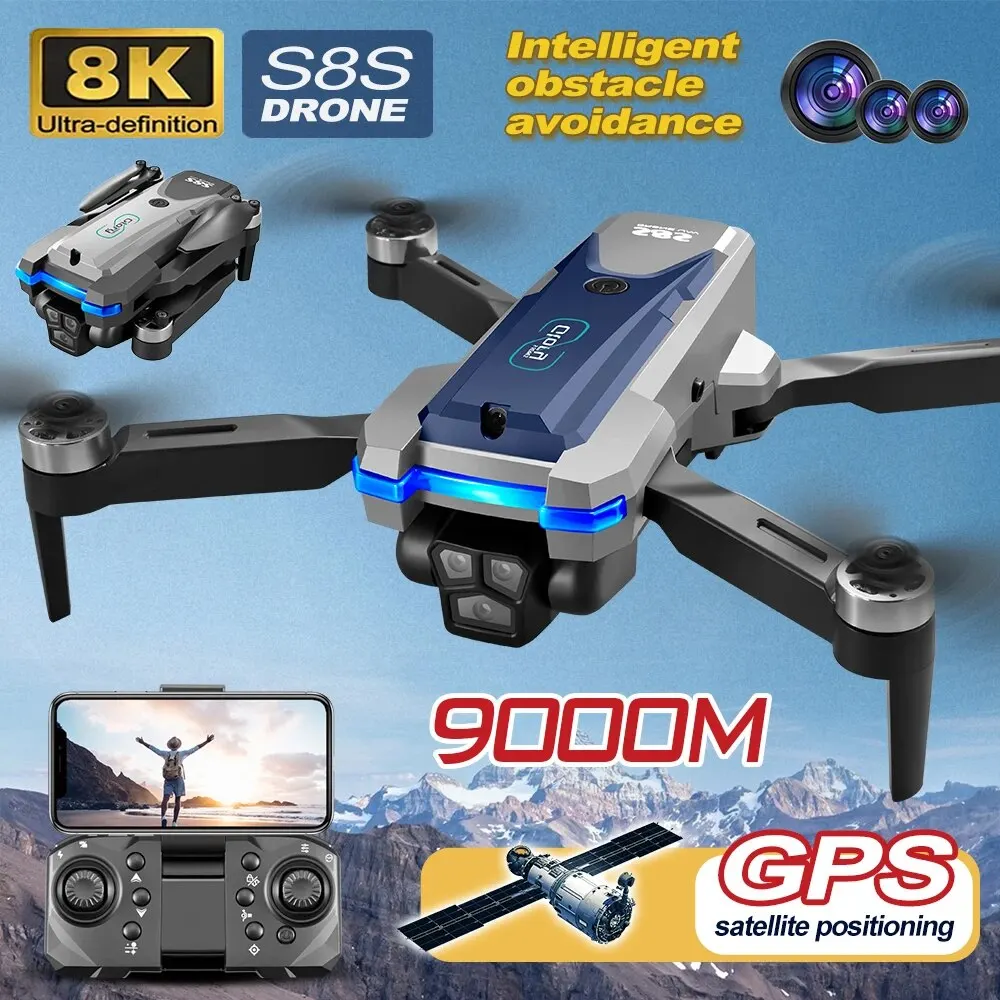 Drone Racing Camera - Dron plegable S8S con GPS, 5G,