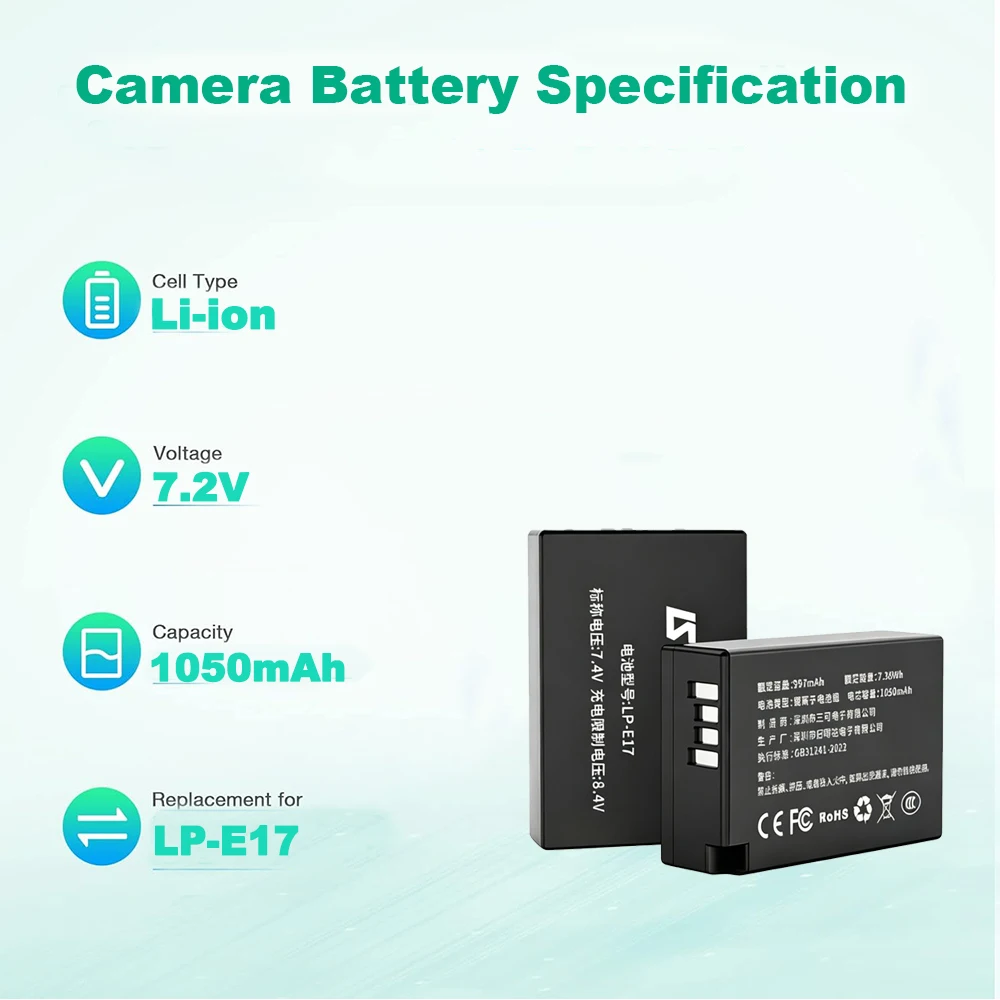 Batería LP-E17 para Cámaras Ca - Canon Camera Eos R50 reseña y precio